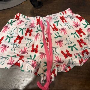 Women's Pink Bow Print sleep Shorts